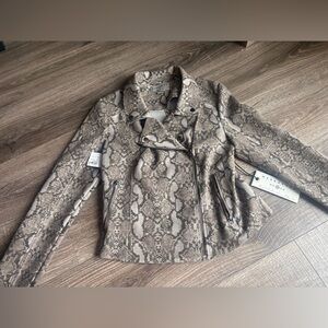Marrakech women’s size medium snake print moto jacket NWT